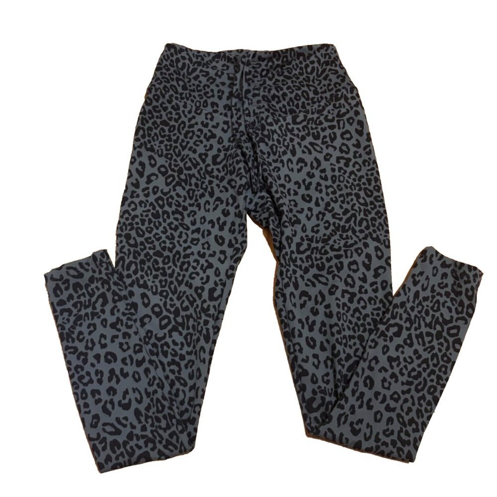 Victorias Secret PINK High Waist Full Length Ruched V Legging Small Leopard Gray - Picture 3 of 6